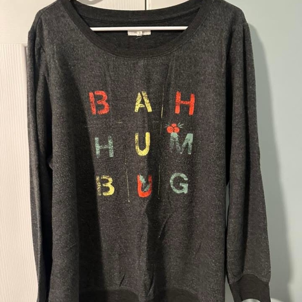 Gray Bah Humbug Sweater